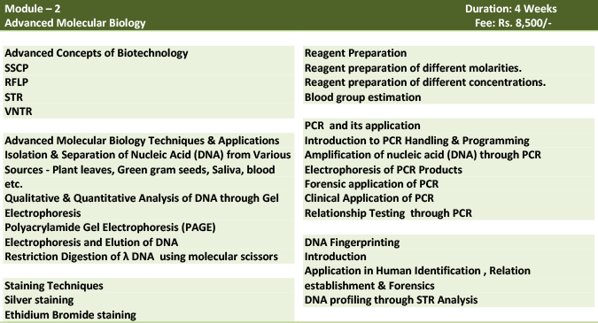 molecular biotechnology training institute in delhi